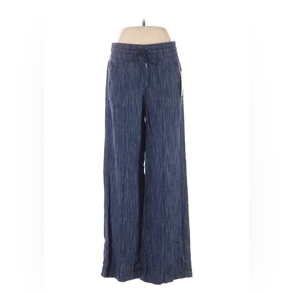 Athleta Women's Blue Wide-Leg linen pants